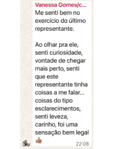 Depoimento sobre leveza e liberação